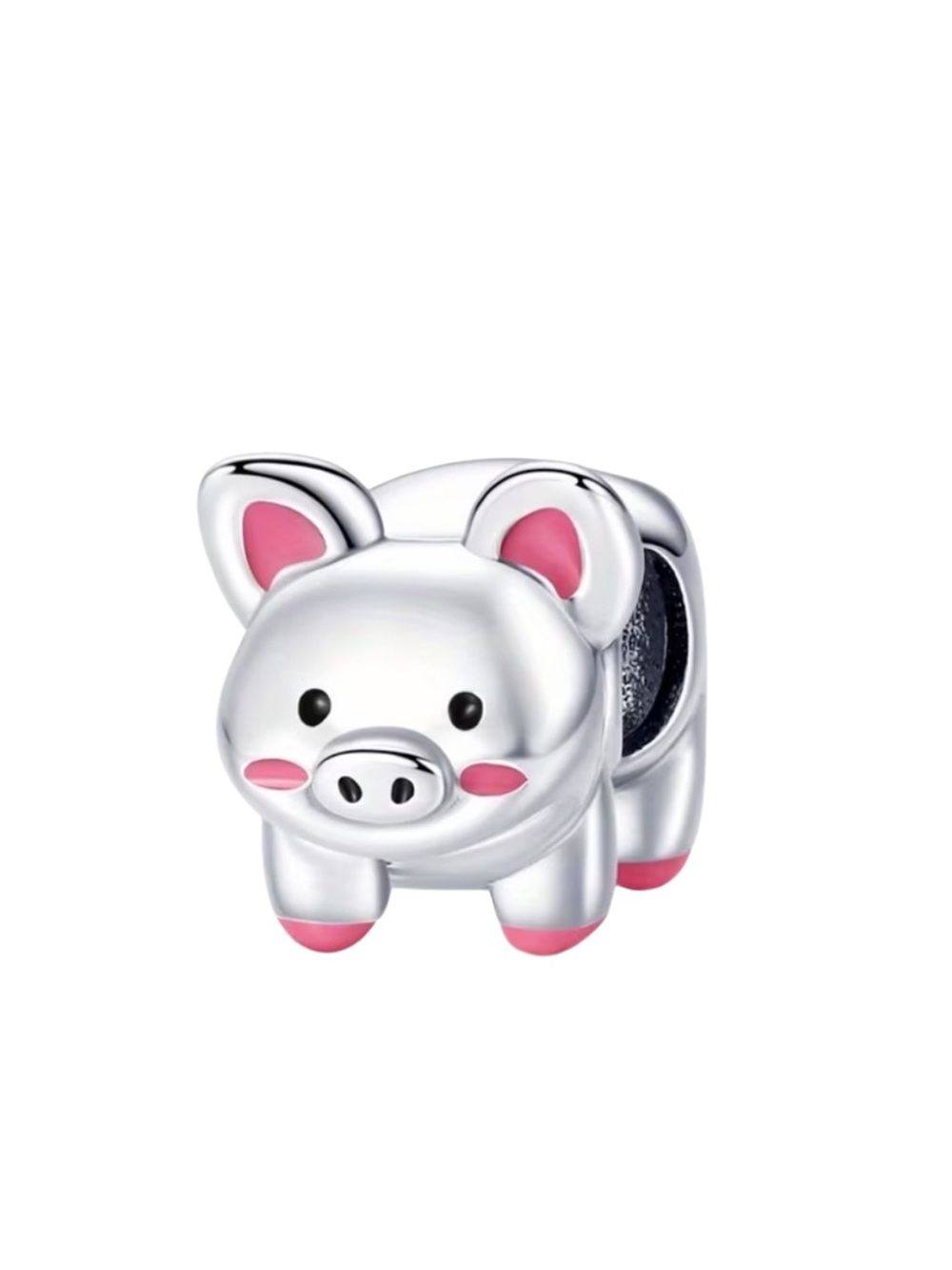 925 Sterling Silver Piggy Bracelet Charm-compatible with most charm bracelets